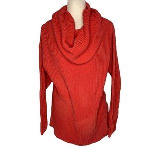 Vintage Newport News Cowl Neck Sweater S Coral Oversized Pullover Long Sleeve